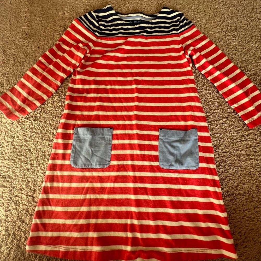 Mini Boden Striped Pocket Dress – Girls 11-12Y